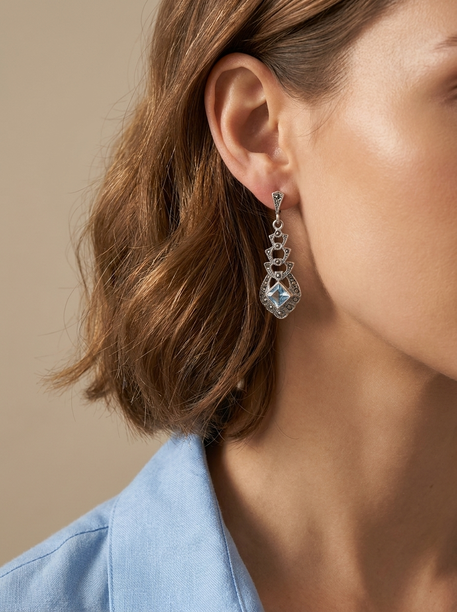 The Marcasite Deco Drop (one of a kind)