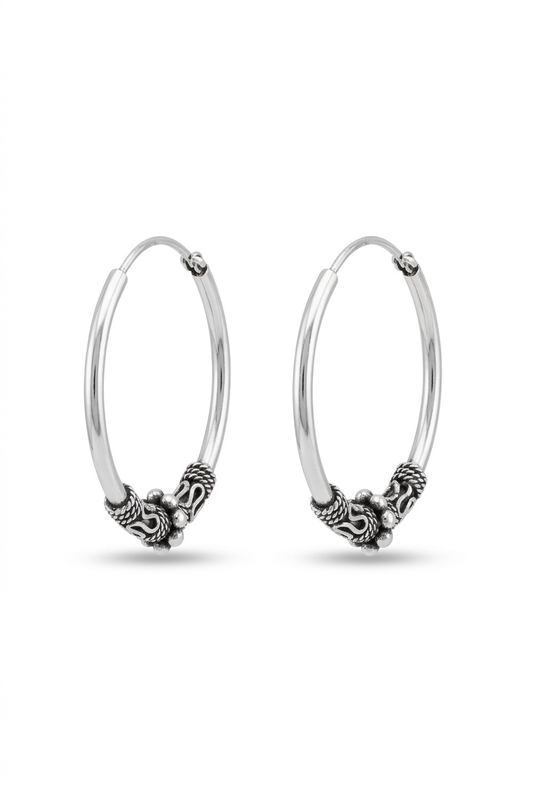 Bali Hoop Earrings - Bead
