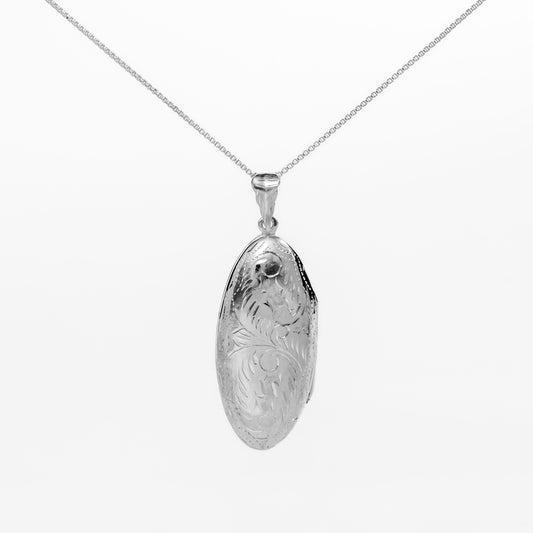 Oval Engraved Vault Locket