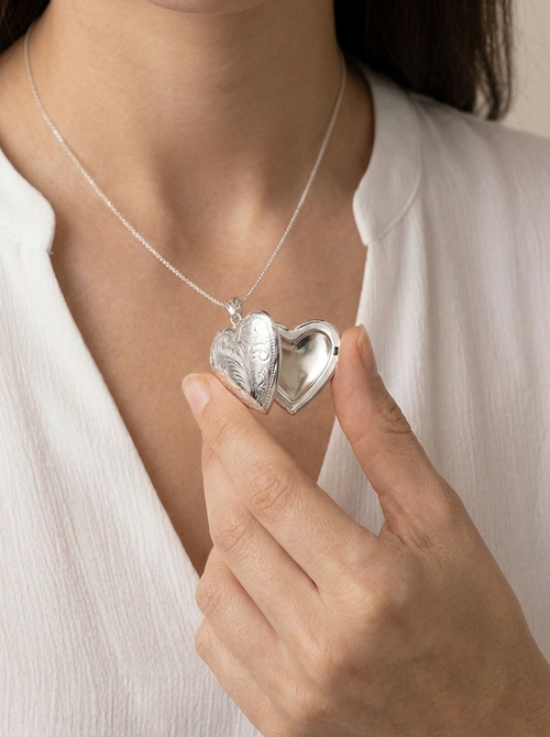 Everyday Engraved Heart Vault Locket