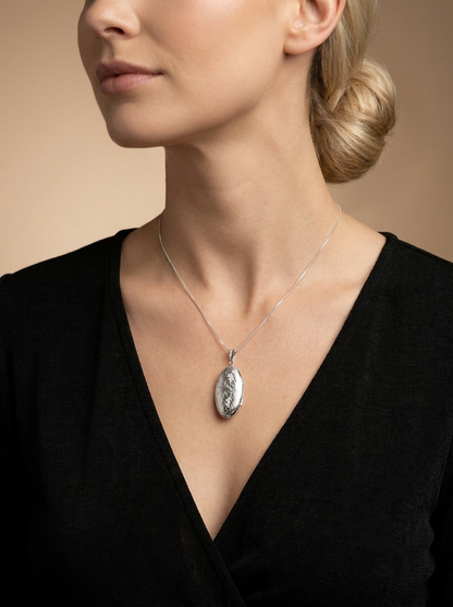 Oval Engraved Vault Locket