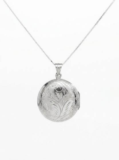 Round Engraved Vault Locket
