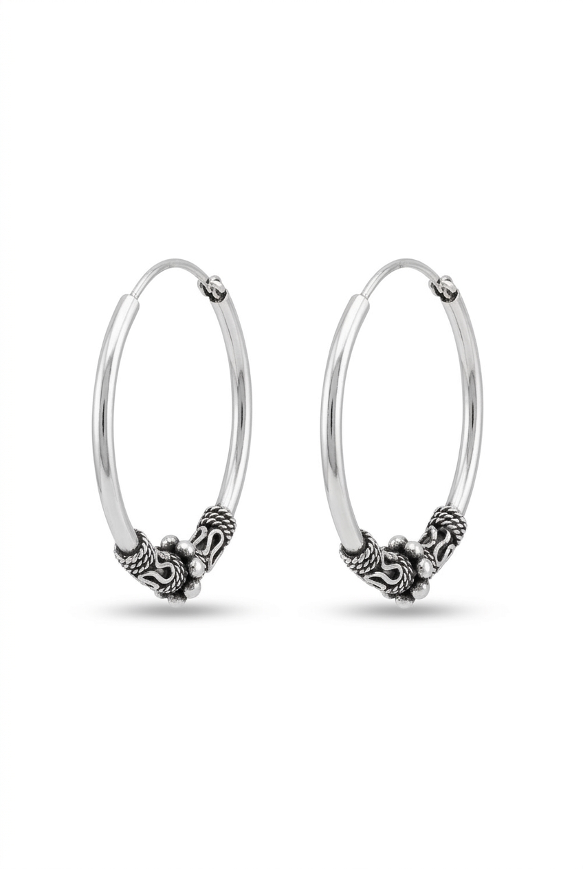 Bali Hoop Earrings - Bead