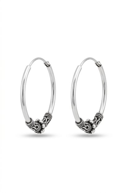 Bali Hoop Earrings - Bead