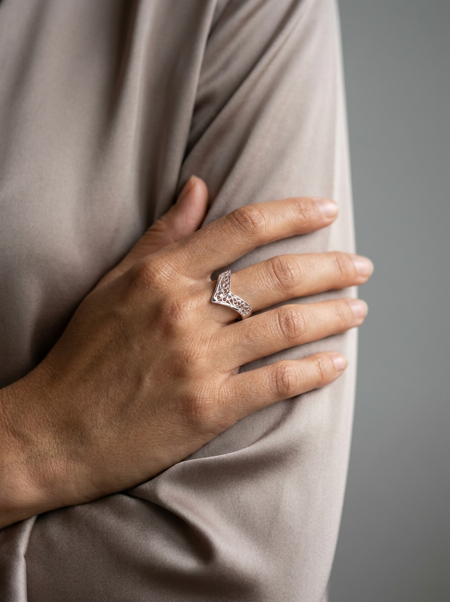 The Chevron Filigree Ring