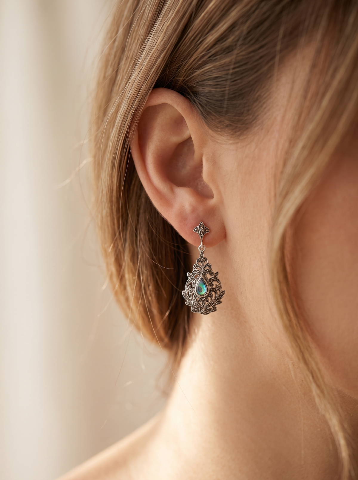 The Marcasite Lace Drop (One of a Kind)